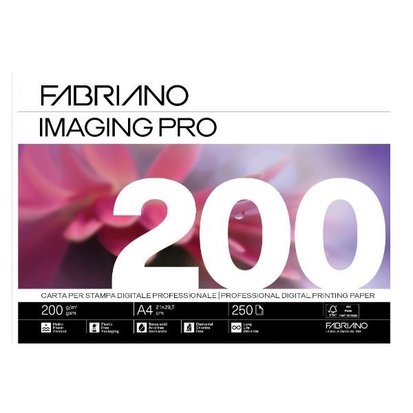 FABRIANO IMAGING PRO RISMA DA 25 FOGLI DI CARTA NATURALE 200 GR 210X297 mm BIANCO