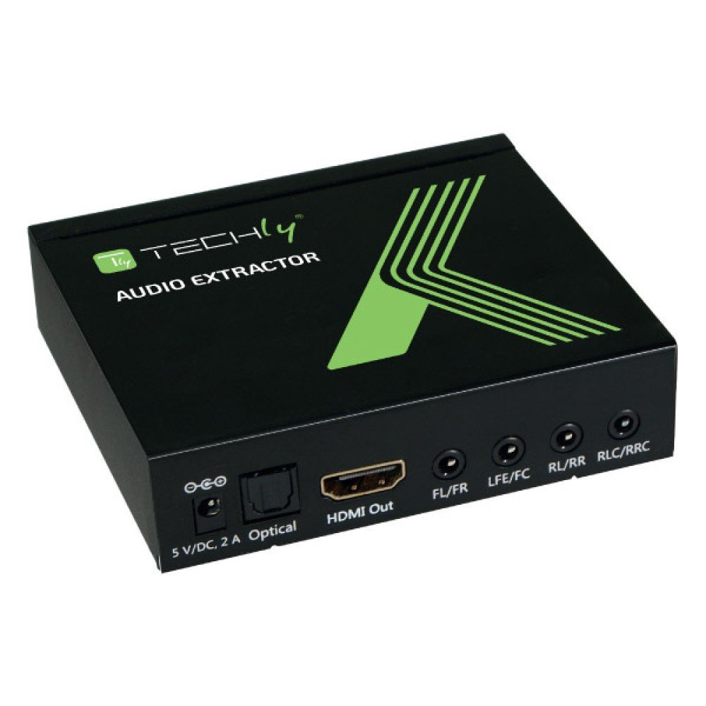 Techly IDATA HDMI-EA74K Estrattore audio SPDIF 5.1CH, analogico 3.5mm 7.1CH HDMI 4K30Hz