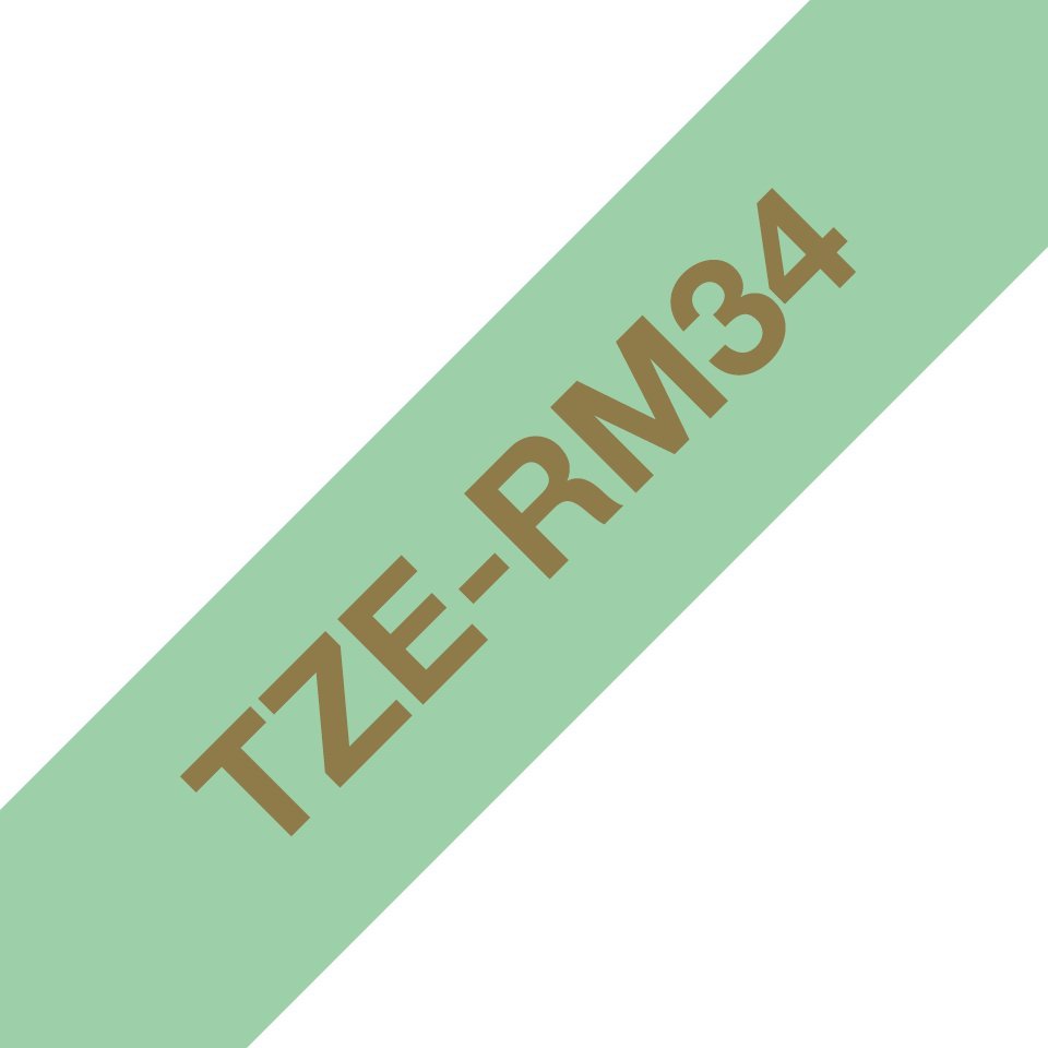 Brother TZe-RM34 - Satinata - oro su verde menta - Rotolo (1,2 cm x 4 m) 1 cassetta(e) Nastro - per P-Touch Embellish