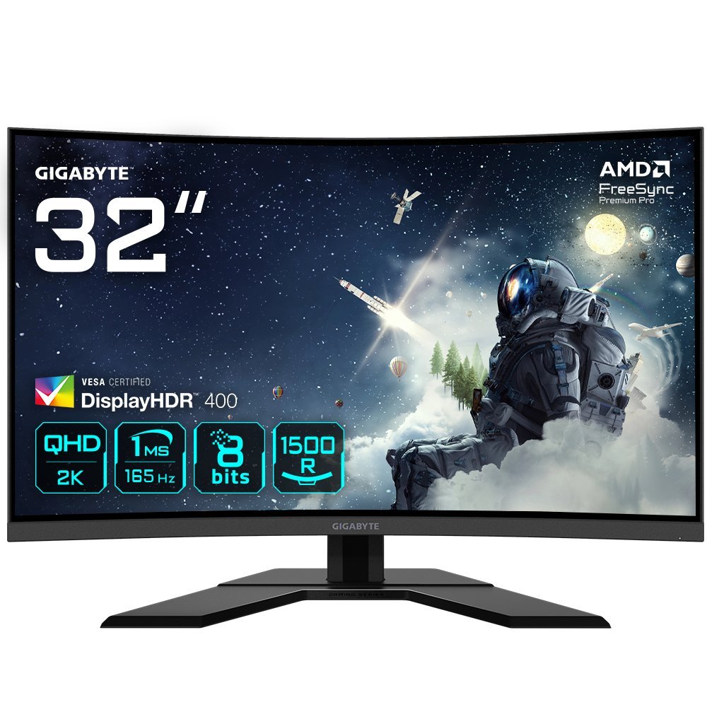 Gigabyte G32QC A, 31,5 pollici, Curvo, 165Hz, FreeSync, HDR 400, VA - DP, HDMI