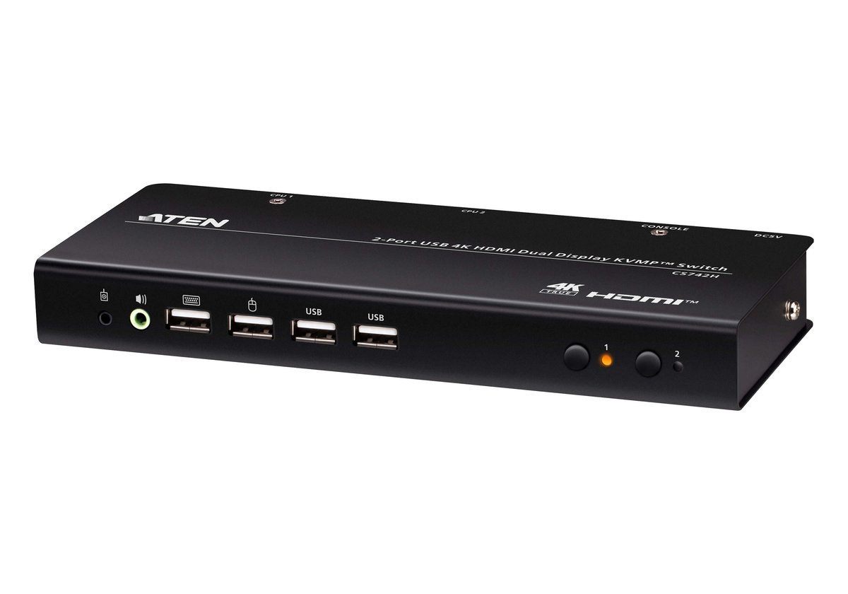 Aten CS742H-AT-G 2-Port USB 4K HDMI Doppio Display KVMP™