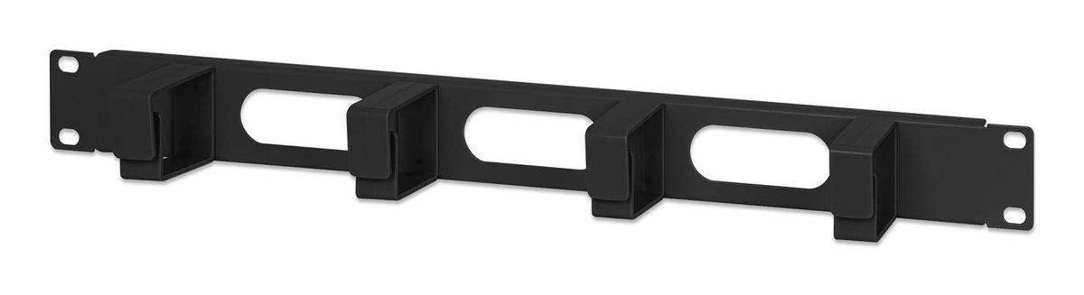 Intellinet 711050 Pannello di gestione cavi da 19 pollici con anelli in plastica nero