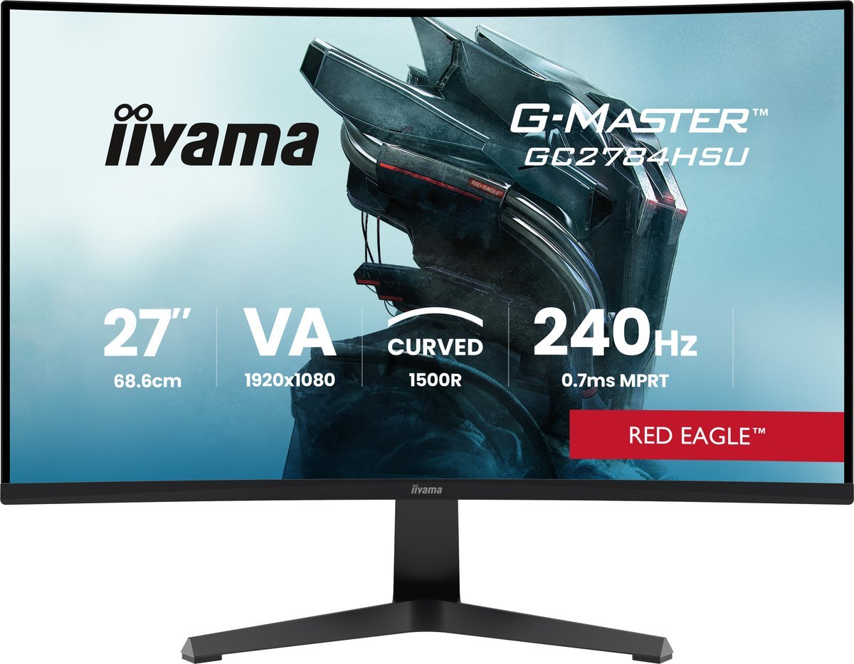 iiyama GC2784HSU-B1 Monitor da gioco G-Master 27" VA FHD 240Hz 0,7ms 1500R 2xHDMI DP 2xUSB FreeSync Premium HDR10