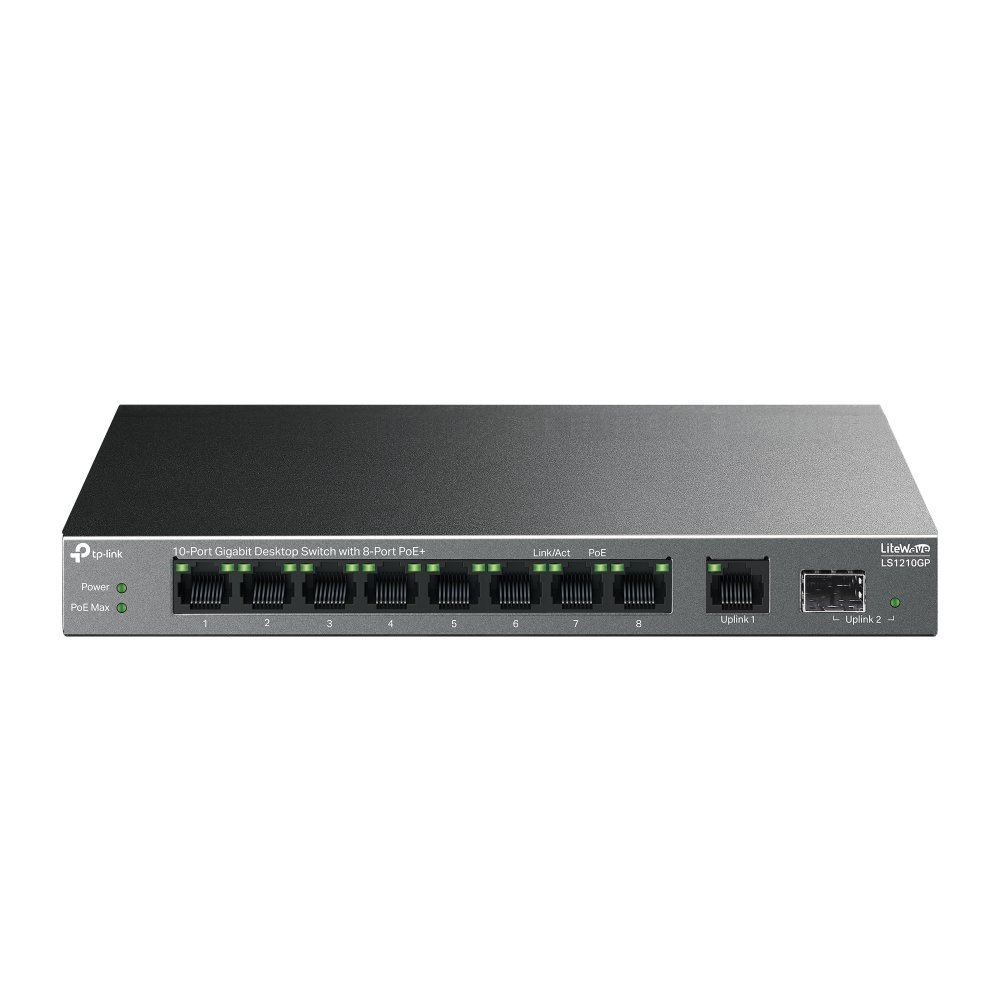TP-Link LiteWave LS1210GP switch di rete Non gestito Gigabit Ethernet (10/100/1000) Supporto Power over Ethernet (PoE) Nero