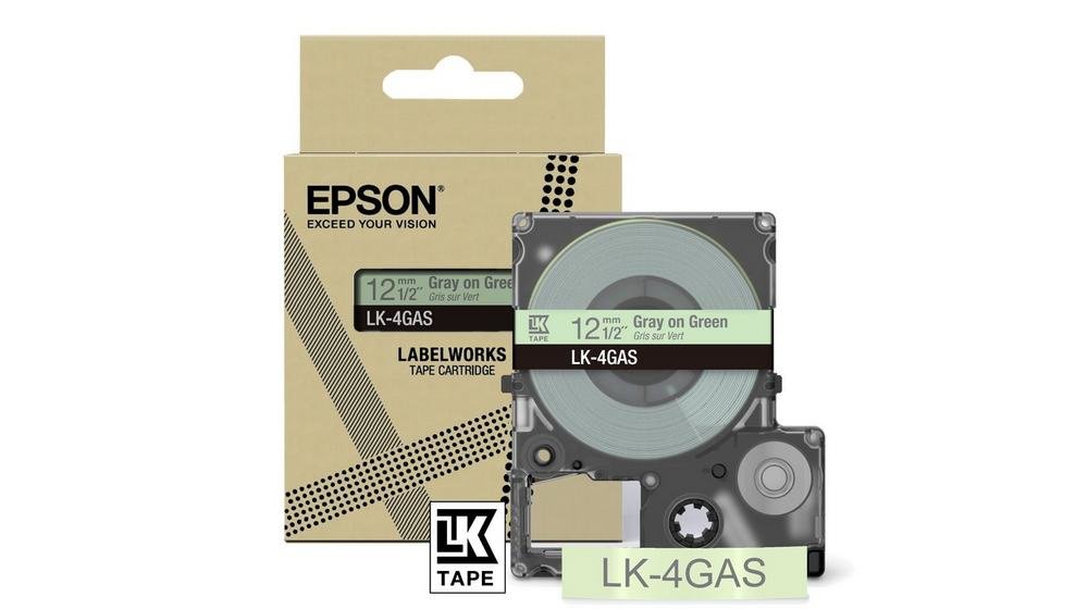 Epson LabelWorks LK-4GAS - Gray on green - …