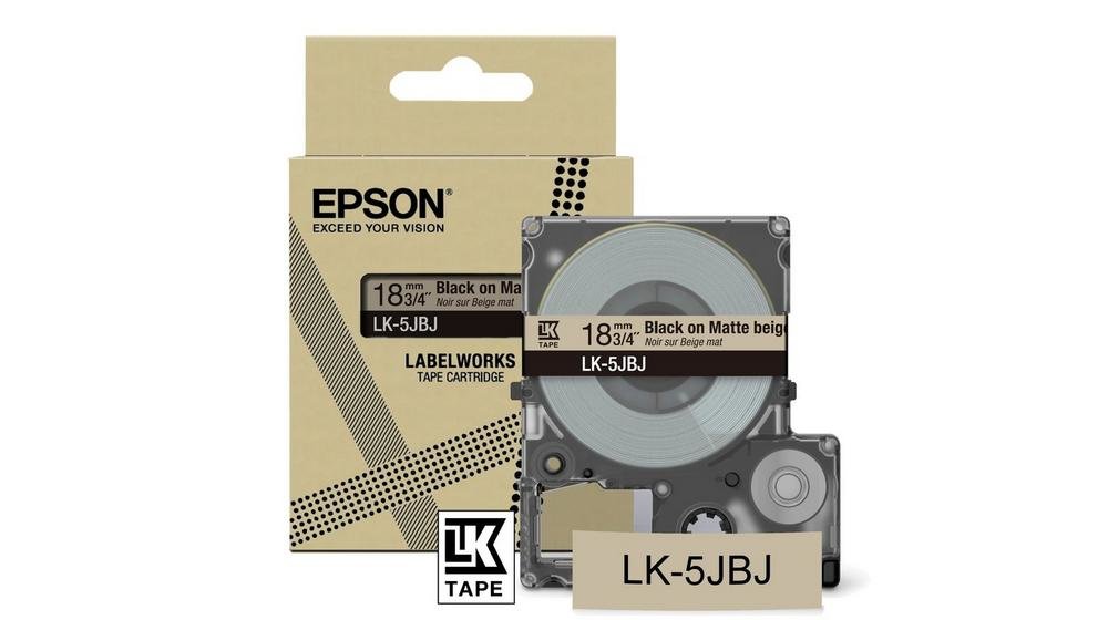 Epson LabelWorks LK-5JBJ - Black on matte beige …