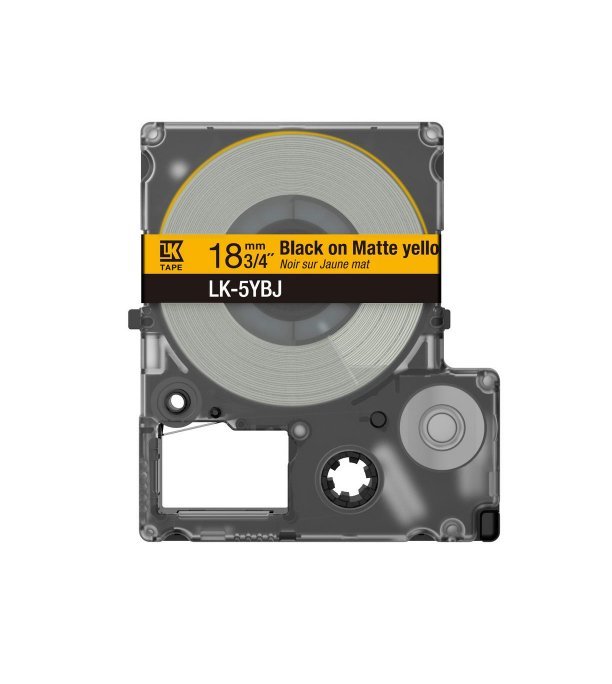 Epson LabelWorks LK-4YBJ - Black on matte yellow - Rotolo (1,2 cm x 8 m) 1 cassetta(e) confezione da appendere - cartuccia a nastro - per LabelWorks LW-C410, LW-C610
