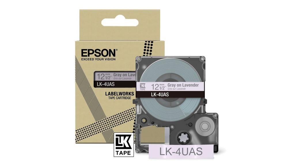 Epson LabelWorks LK-4UAS - Gray on lavender - …