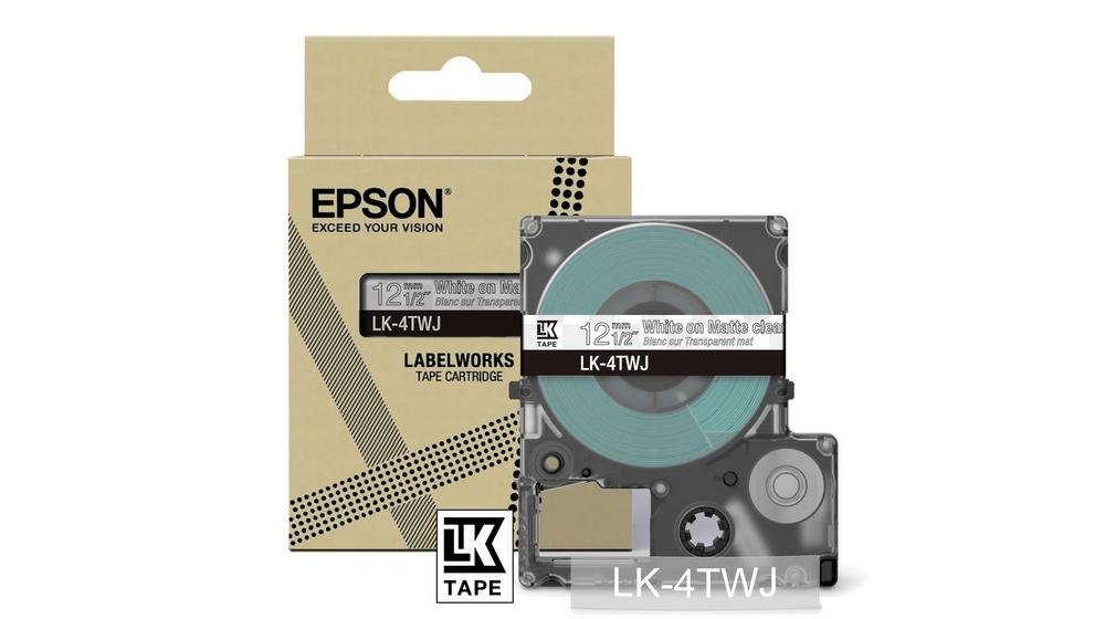 Epson LabelWorks LK-4TWJ - White on matte clear …