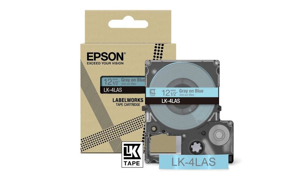Epson LabelWorks LK-4LAS - Gray on blue - …