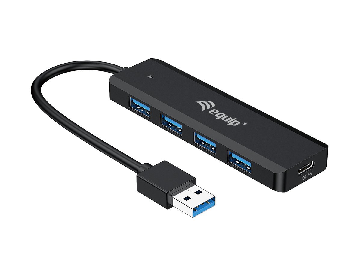 Equip 128959 hub di interfaccia USB 3.2 Gen 1 (3.1 Gen 1) Type-A 5000 Mbit/s Nero