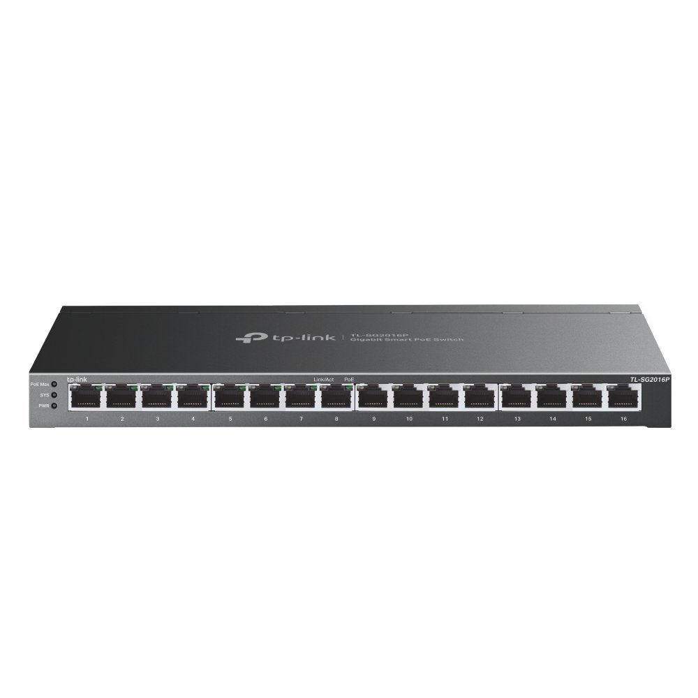 TP-Link JetStream TL-SG2016P switch di rete L2/L3/L4 Gigabit Ethernet (10/100/1000) Supporto Power over Ethernet (PoE) Nero