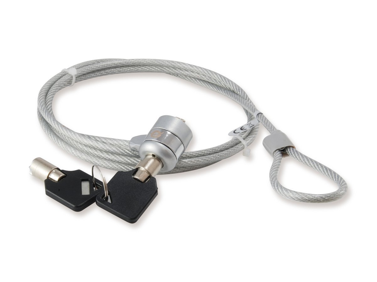 LUCCHETTO PER LAPTOP CON CHIAVE - 1,5 MT (CNBSLOCK15) SILVER