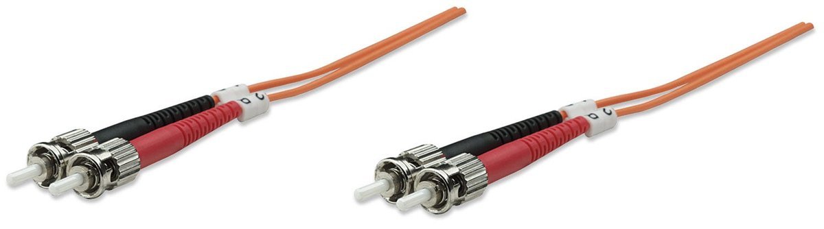 Intellinet 1.0m ST M/M cavo a fibre ottiche 1 m OM2 Arancione