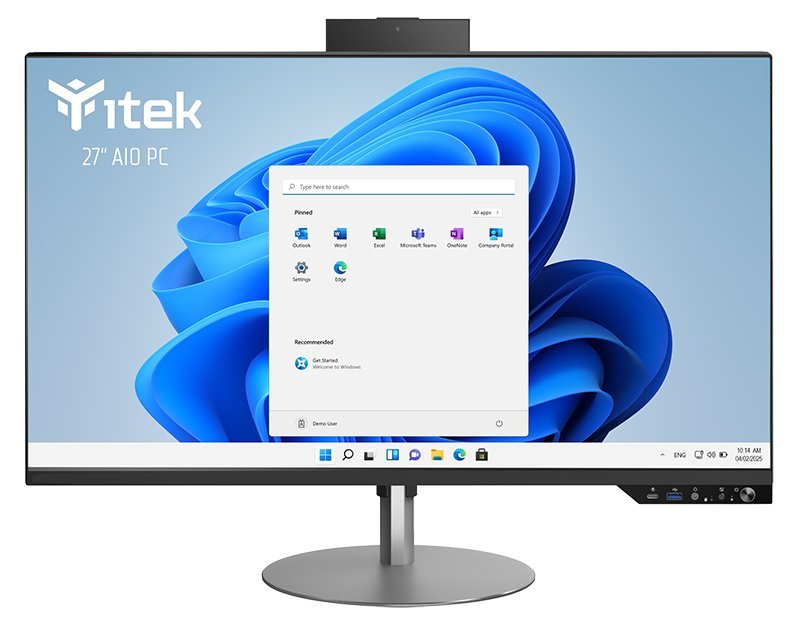 itek AIO Barebone - 27" FHD- H610- 2xDDR4- M.2- 2x SSD/HDD 2.5"- WiFi- BT- Pop-Up Cam- Spkr- Type-C- USB3- CR- HAS Stand