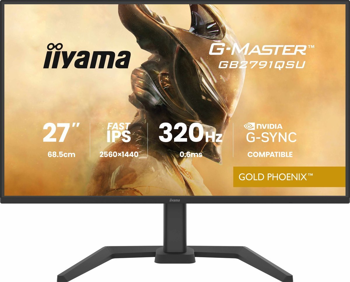 iiyama GB2791QSU-B1 Monitor da gioco G-Master 25" Fast IPS WQHD 320Hz 0,6ms DP 2xHDMI 2.1 HUB USB compatibile G-SYNC