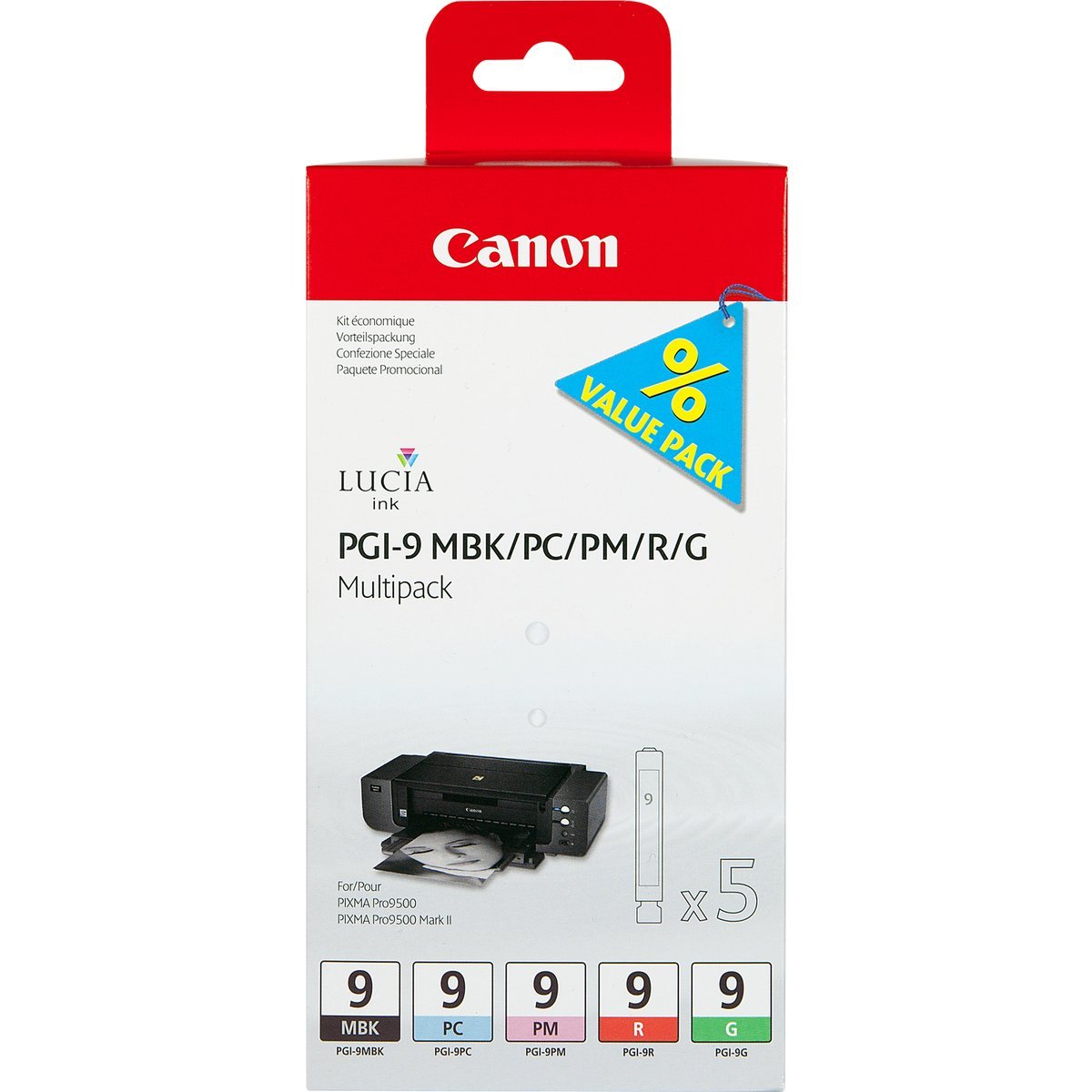 Canon 1033B013 cartuccia d'inchiostro 5 pz Originale Resa standard Verde, Nero opaco, Ciano per foto, Magenta per foto, Rosso