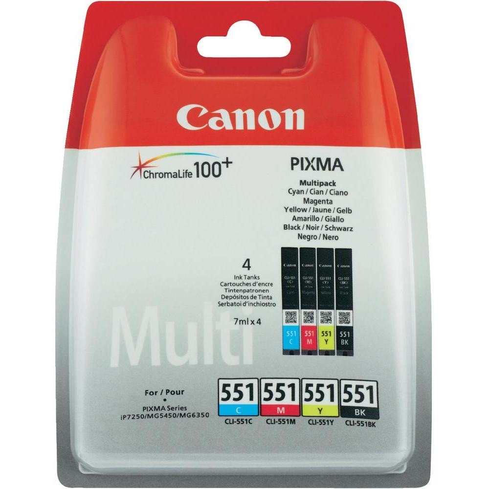 Canon CLI-551 C/M/Y/BK Multipack - Confezione da 4 …