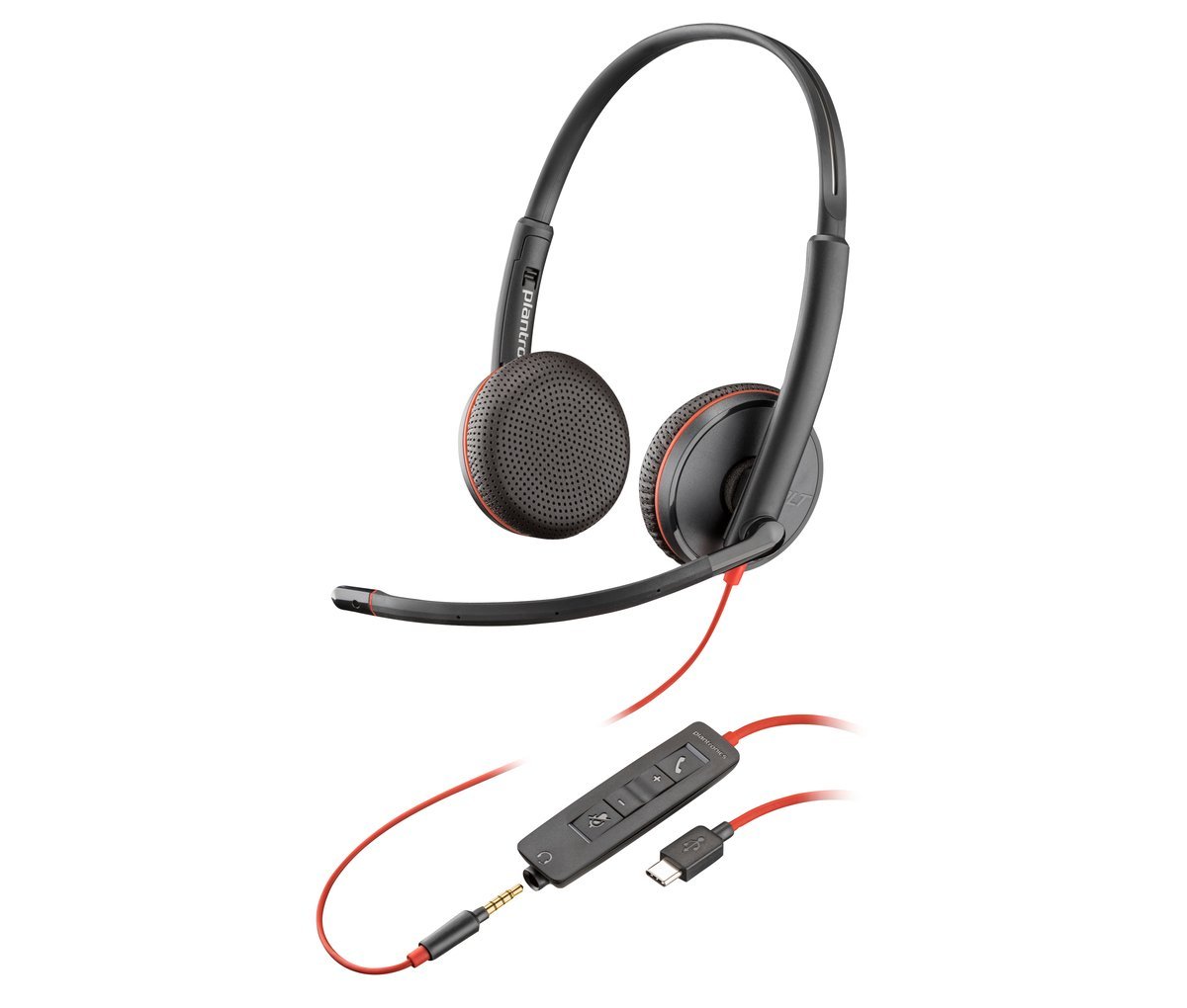 HP Poly Blackwire C3225 Stereo USB-C Headset Auricolare Cablato Portatile Ufficio USB tipo A Nero
