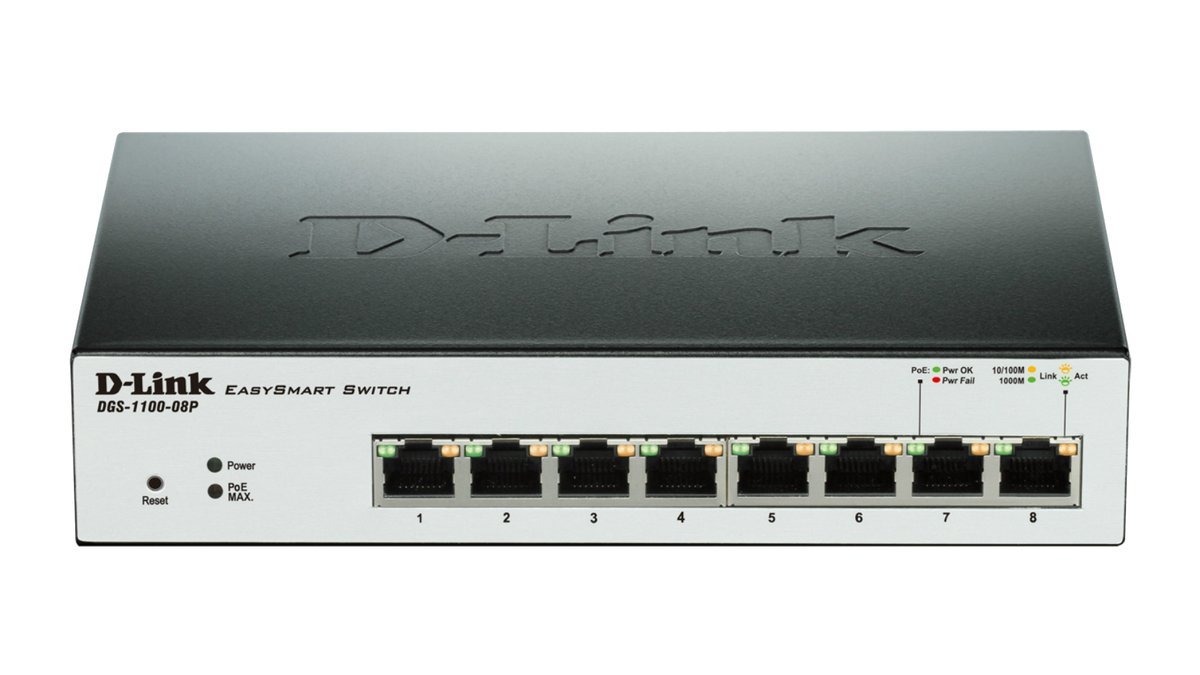D-Link DGS-1100-08P 8-Port PoE Gigabit Smart Switch