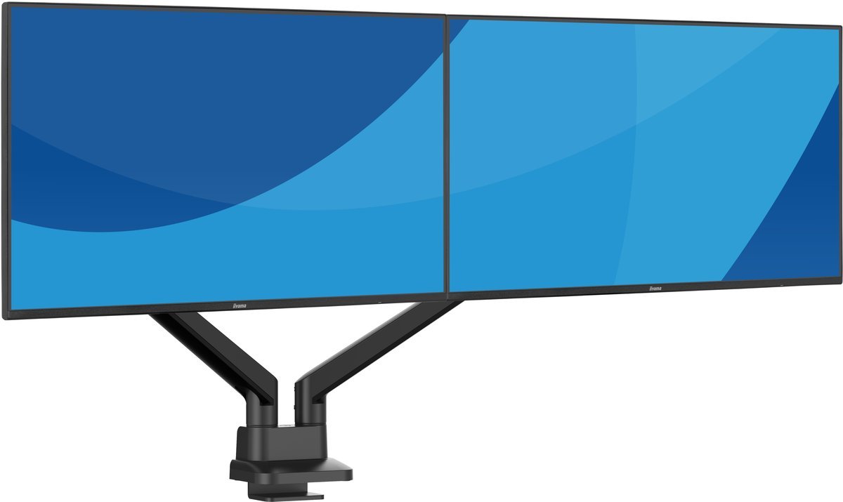 iiyama DS4002C-B1 Supporto da scrivania per doppio monitor fino a 34" max 24kg VESA 100x100 rotazione 360°