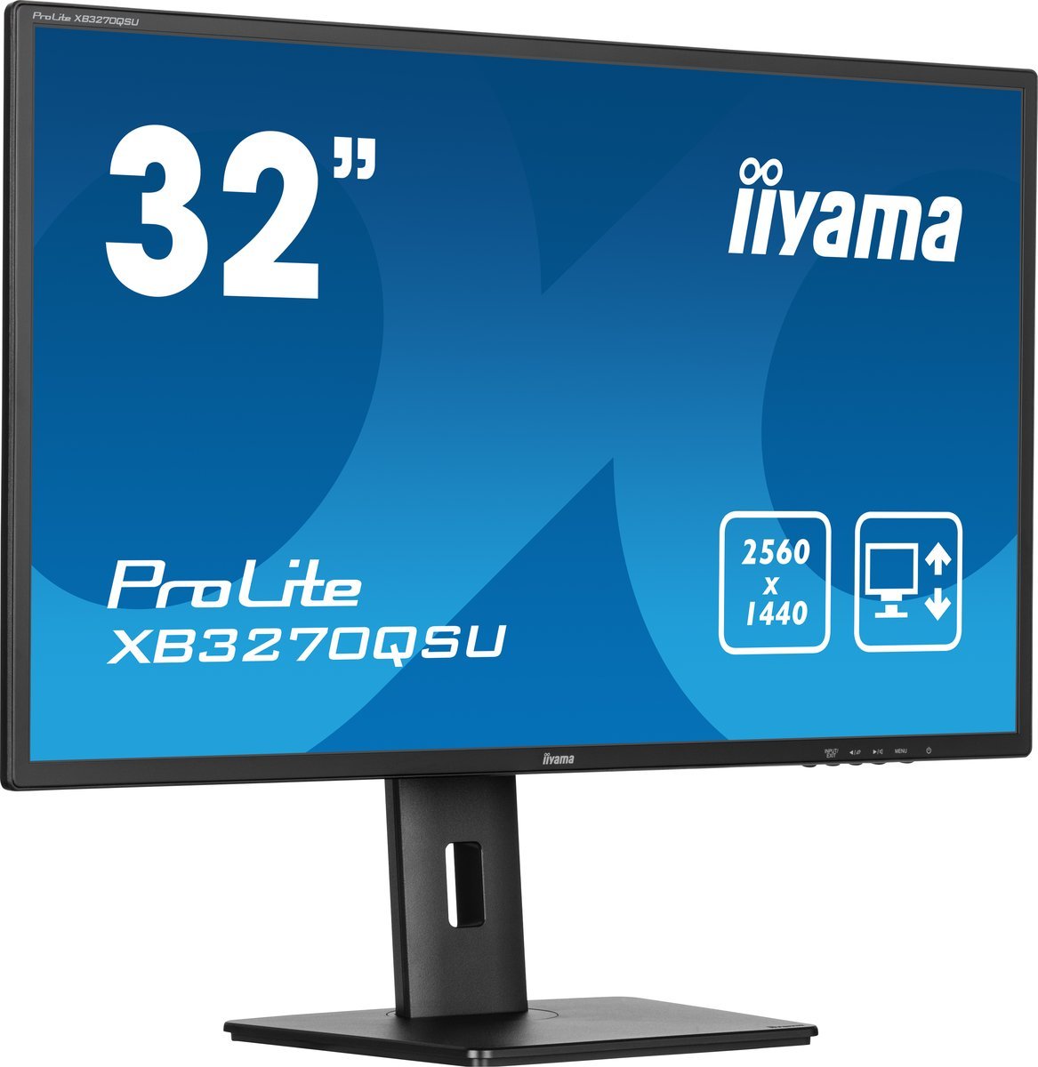 iiyama ProLite XB3270QSU-B1 - Monitor a LED - 32" (31.5" visualizzabile) - 2560 x 1440 WQHD @ 100 Hz - IPS - 250 cd/m² - 1200:1 - 3 ms - 2xHDMI, DisplayPort - altoparlanti - nero opaco