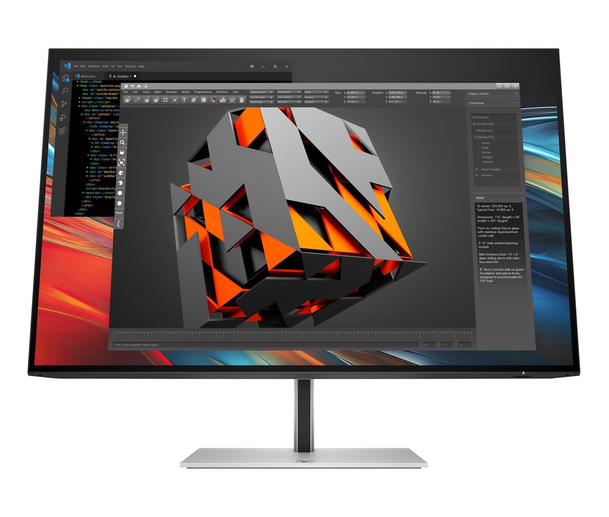 HP Series 7 Pro 24 inch WUXGA Monitor - 724pn PVC Free Monitor PC 61 cm (24") 1920 x 1200 Pixel LCD Argento
