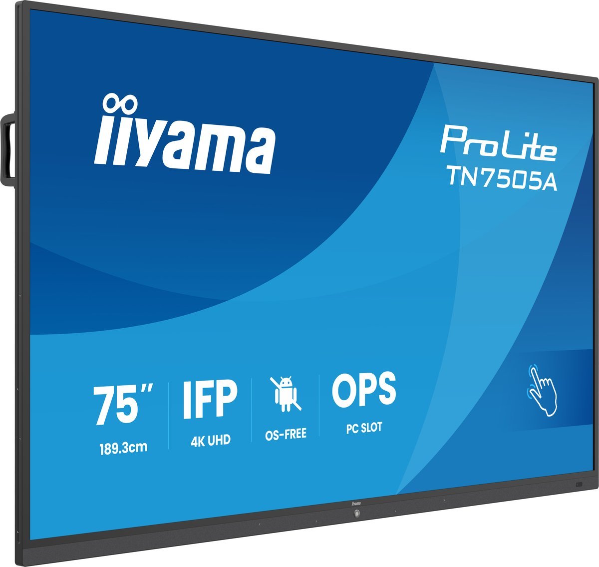 iiyama TN7505A-B1AG Display Interattivo 75" IPS 4K IR 40 punti 500cd DeepContrast-IR+ VGA 2xHDMI DP USB-C 2x20W VESA
