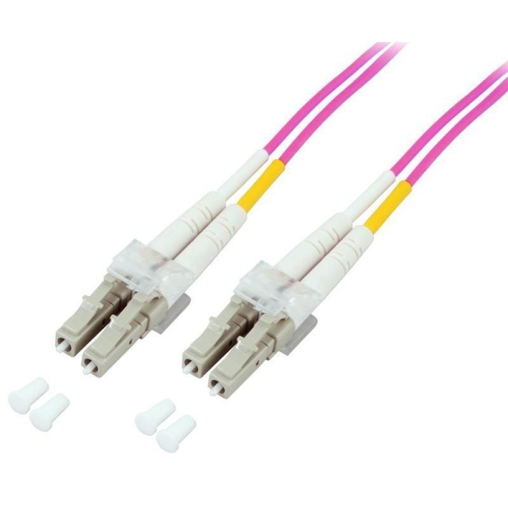 Techly ILWL D5-LCLC-100/OM4 Cavo Patch Cord Fibra Ottica OM4 50/125 MM LC-LC Duplex 10m