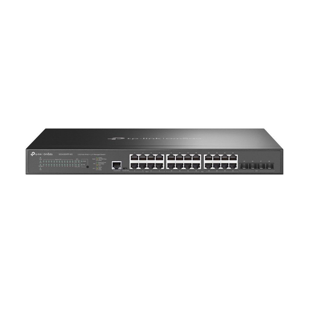 TP-Link SG3428XPP-M2 (TL-SG3428XPP-M2) JetStream™ 24-Port 2.5GBASE-T and 4-Port 10GE SFP+ L2+ Managed Switch with 16-Port PoE+ & 8-Port PoE++