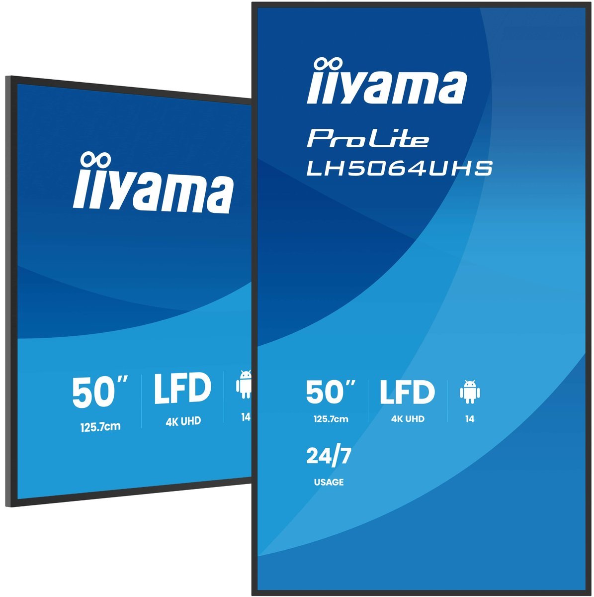 iiyama LH5064UHS-B1AG, Pannello piatto per segnaletica digitale, 127 cm (50?), 3840 x 2160 Pixel, Wi-Fi, 24/7