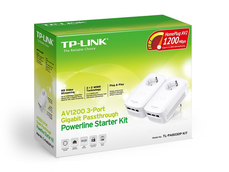 TP-Link TL-PA8030P KIT adattatore di rete PowerLine 1200 Mbit/s Collegamento ethernet LAN Bianco 2 pz