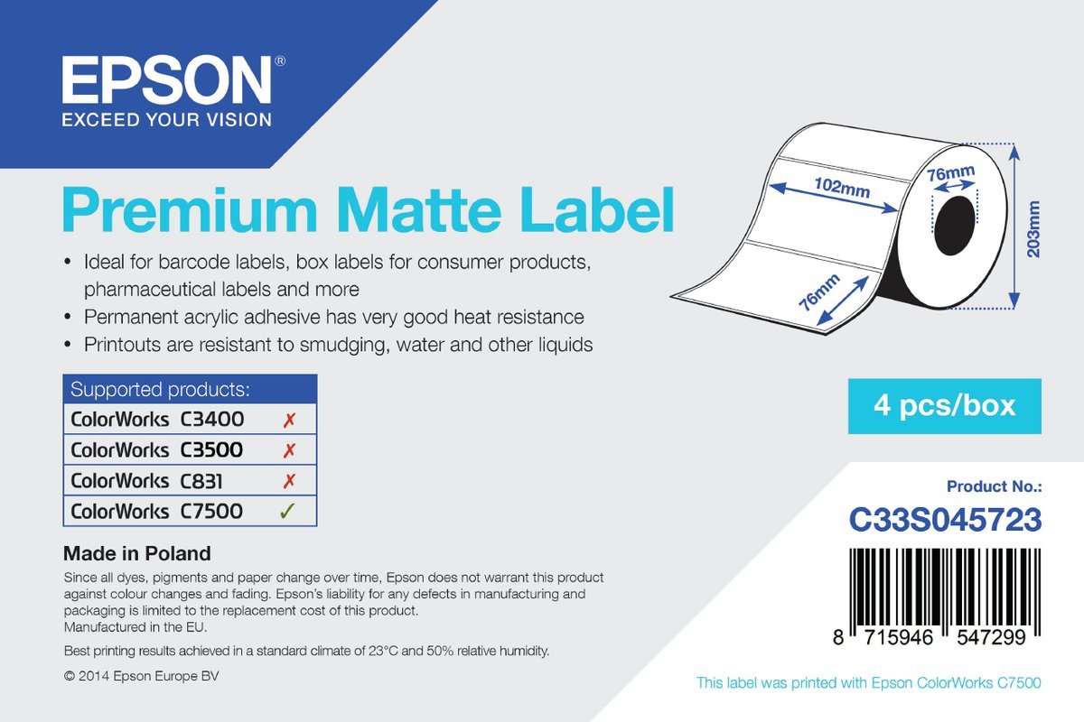 S045723 1570ETICH.102X76 MATTE LABE