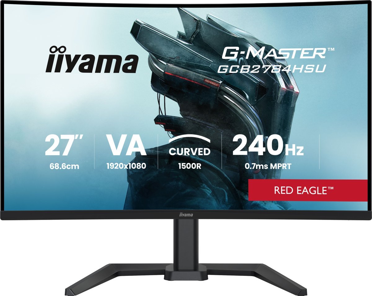 iiyama GCB2784HSU-B1 Monitor da gioco G-Master 27" VA FHD 240Hz 0,7ms 1500R 2xHDMI DP 2xUSB HAS FreeSync Premium HDR10