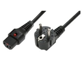 Cavo di alimentazione Schuko/IEC C13 angolato dritto M/F 1m nero con blocco IEC LOCK