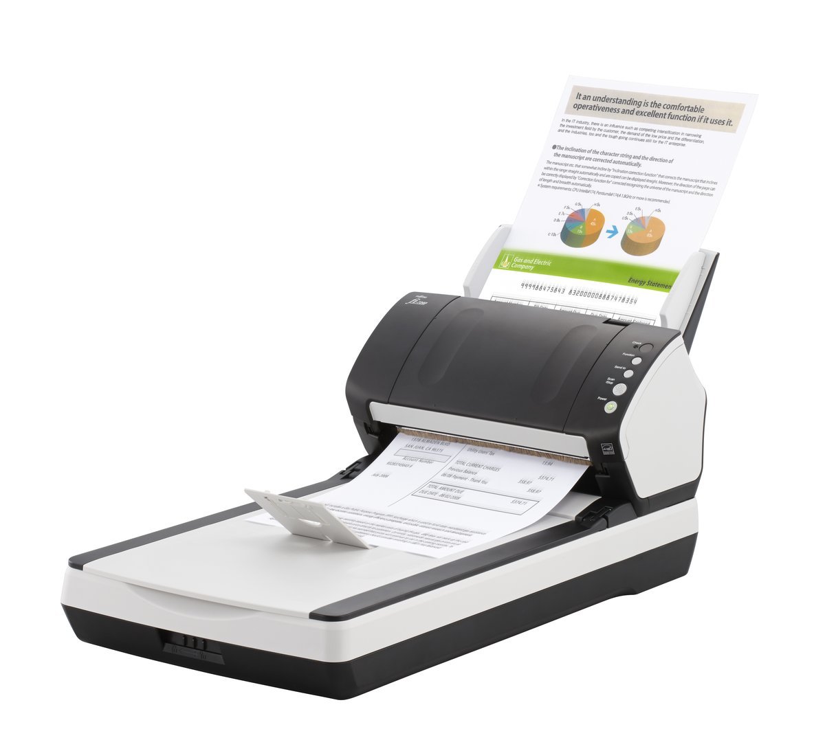 Fujitsu fi-7240 Scanner piano e ADF 600 x 600 DPI A4 Nero, Bianco