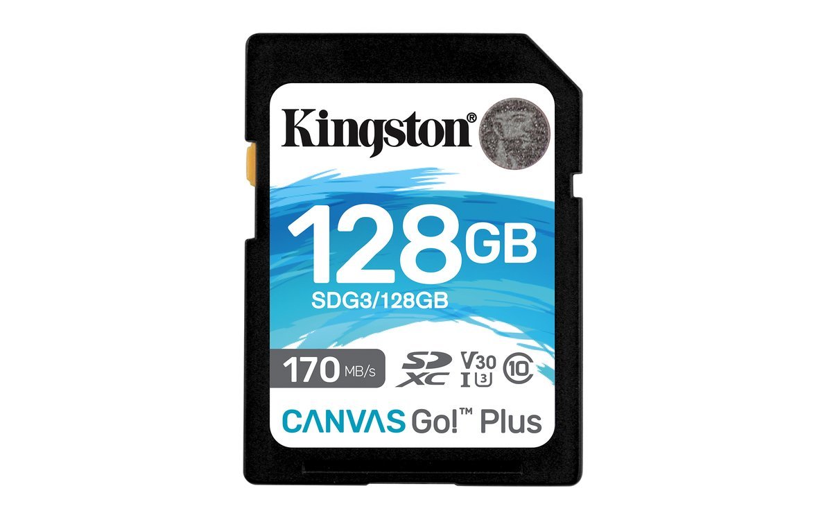 Kingston Canvas Go! Plus - Scheda di memoria flash - 128 GB - Video Class V30 / UHS-I U3 / Class10 - UHS-I SDXC