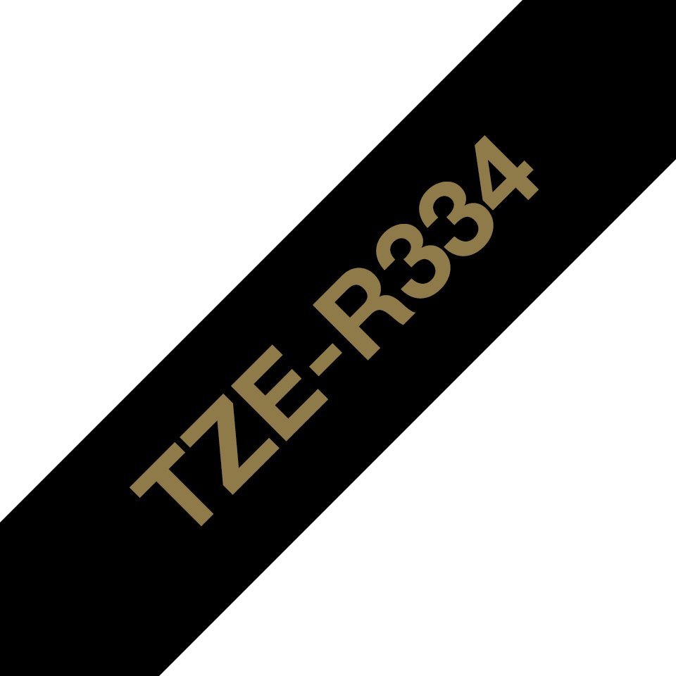 Brother TZe-R334 - Satinata - oro su nero - Rotolo (1,2 cm x 4 m) 1 cassetta(e) Nastro - per P/N: PTD215e