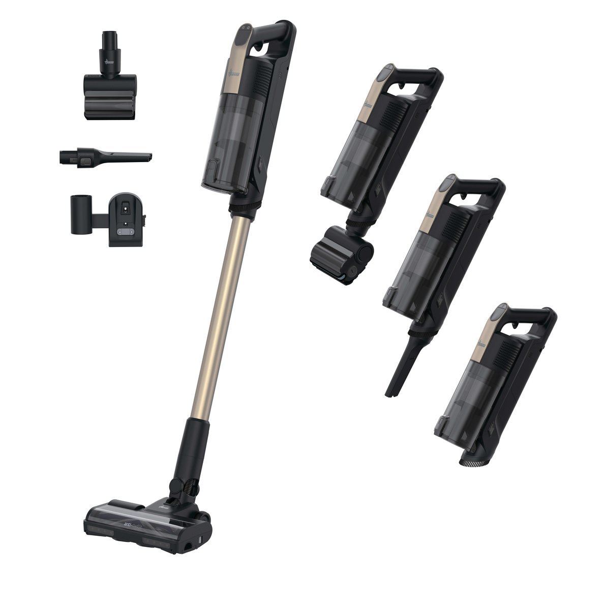 HOOVER HF310P 0111 SCOPA ELETTRICA 2 IN 1 SENZA FILO SENZA SACCHETTO MOTORE BRUSHLESS 400W SPAZZOLA CON LUCI LED E ACCESSORI NERO
