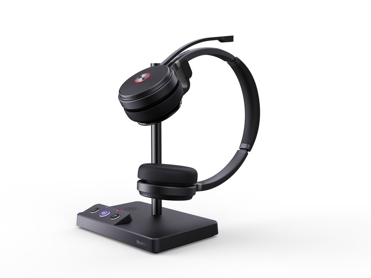 Yealink WH62 Dual Teams Auricolare Wireless A Padiglione Ufficio Micro-USB Base di ricarica Nero
