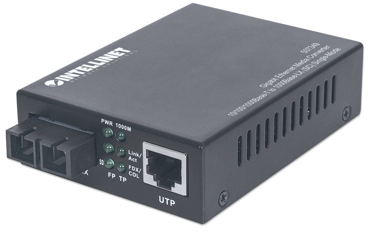 Intellinet 507349 convertitore multimediale di rete 1000 Mbit/s 1310 nm Modalita singola Nero
