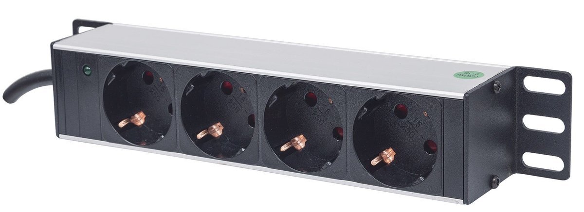 Intellinet 714020 unita di distribuzione dell'energia (PDU) 4 presa(e) AC 1U Grigio