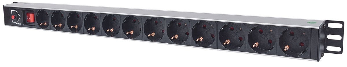 Intellinet 714044 unita di distribuzione dell'energia (PDU) 12 presa(e) AC 1U Nero