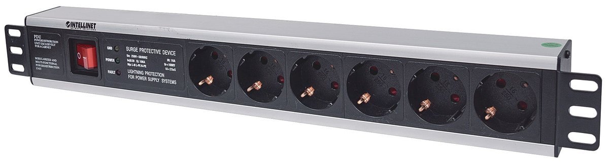 Intellinet 713962 unita di distribuzione dell'energia (PDU) 6 presa(e) AC 1.5U Nero
