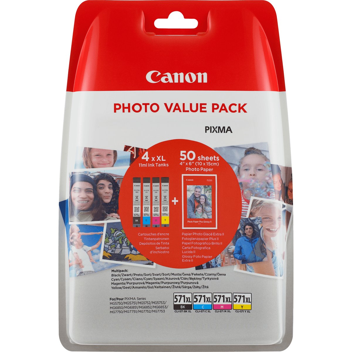 Canon CLI-571 XL C/M/Y/BK Photo Value Pack - …