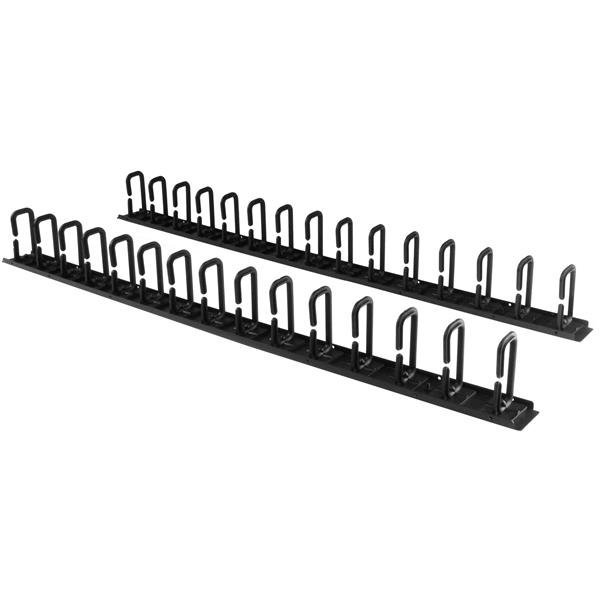 StarTech.com Pannelli di gestione cavi verticale per server rack con ganci ad anello a D - OU -Per rack di rete 40U - 2x 1.8m (CMVER40UD) - Kit di gestione dei cavi con D-ring - 1.83 m - nero - 40U - per P/N: RK2537BKM, RK4242BK24, RK4242BK30