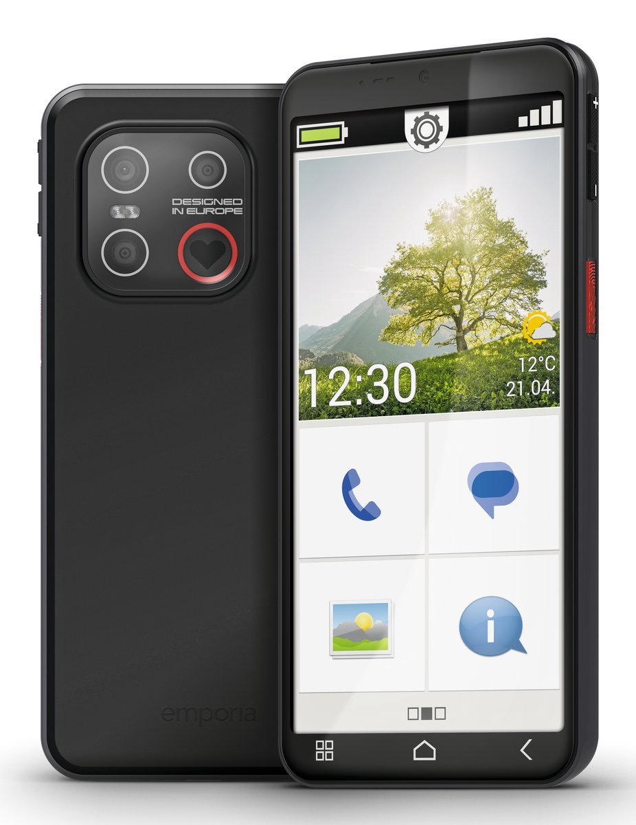 Emporia emporiaSMART.7mini, 13,8 cm (5.45?), 6 GB, 128 GB, 13 MP, Android 15, Nero