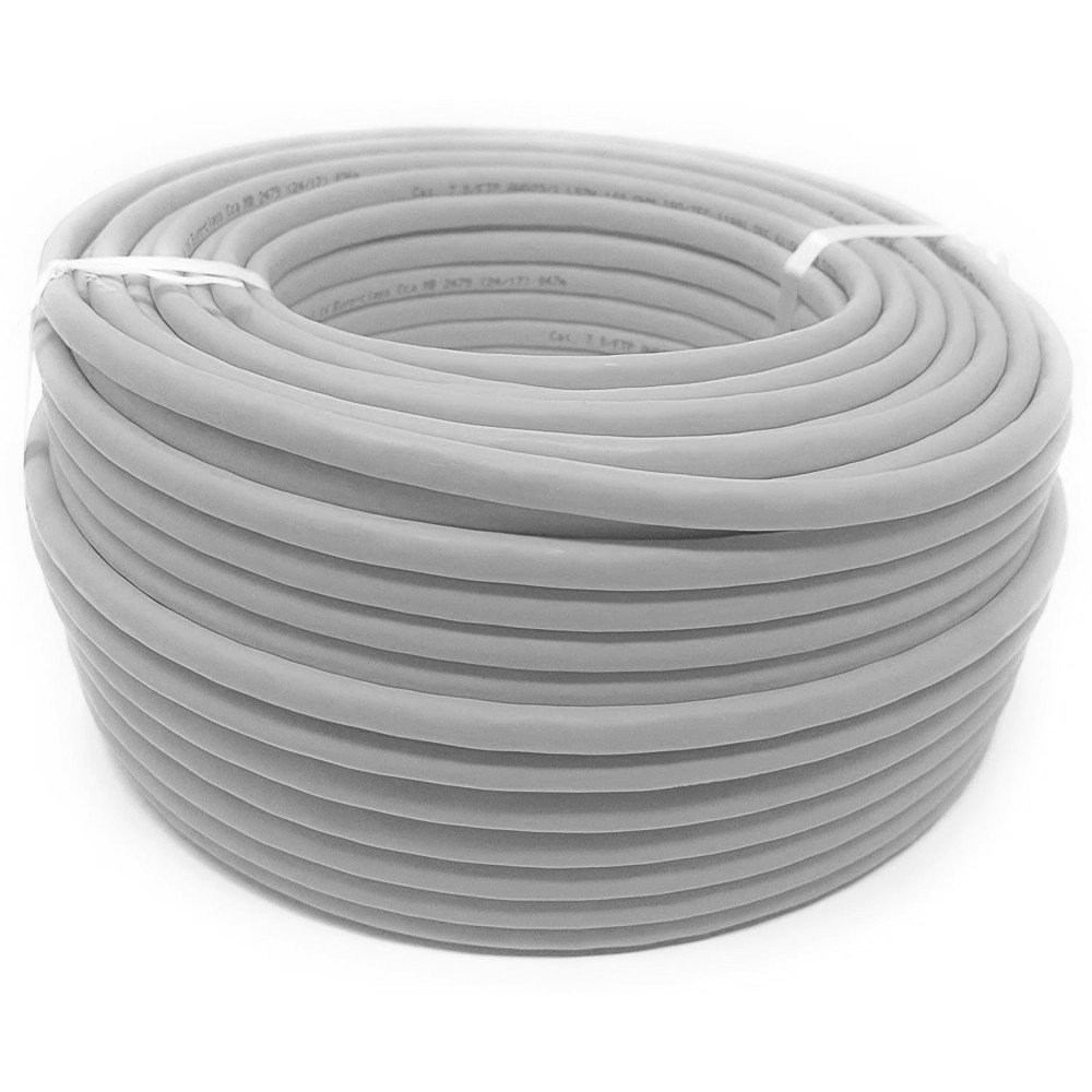 Techly ITP9-FLU-0100 Cavo a coppie intrecciate Cat6 UTP 100m CCA Grigio