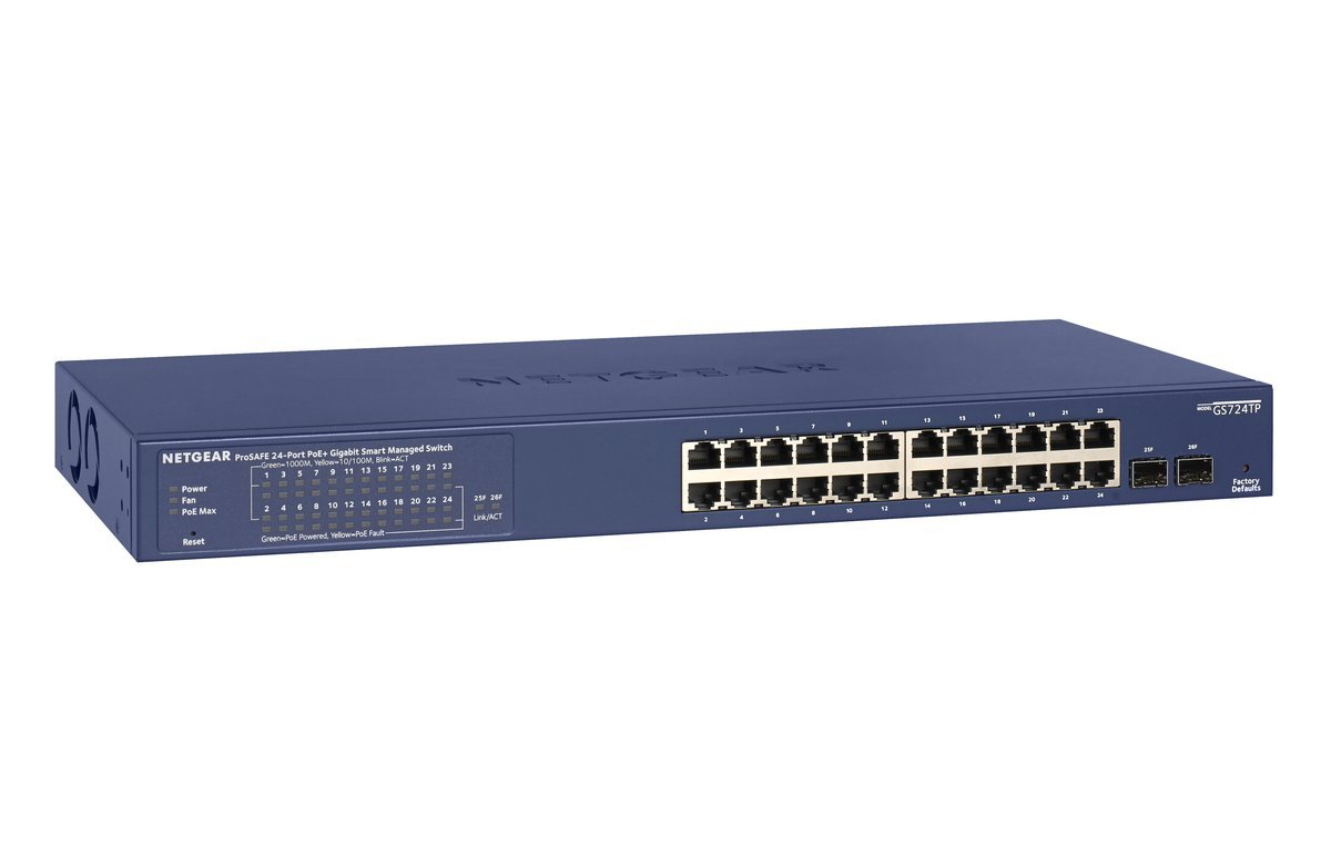 NETGEAR GS724TP Gestito L2/L3/L4 Gigabit Ethernet (10/100/1000) Supporto Power over Ethernet (PoE) 1U Nero, Grigio
