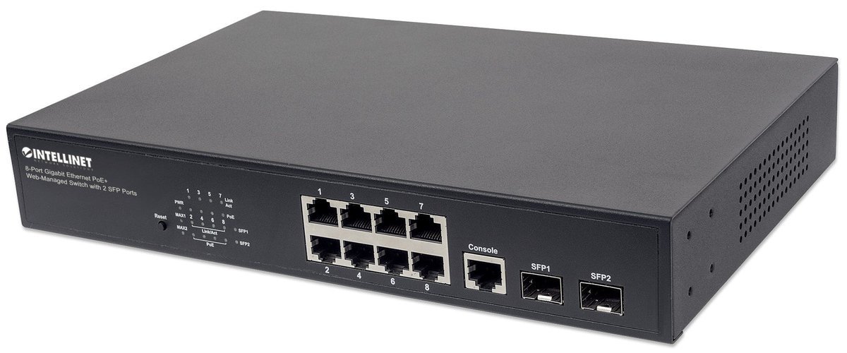 Intellinet 561167 switch di rete Gestito Gigabit Ethernet (10/100/1000) Supporto Power over Ethernet (PoE) Nero